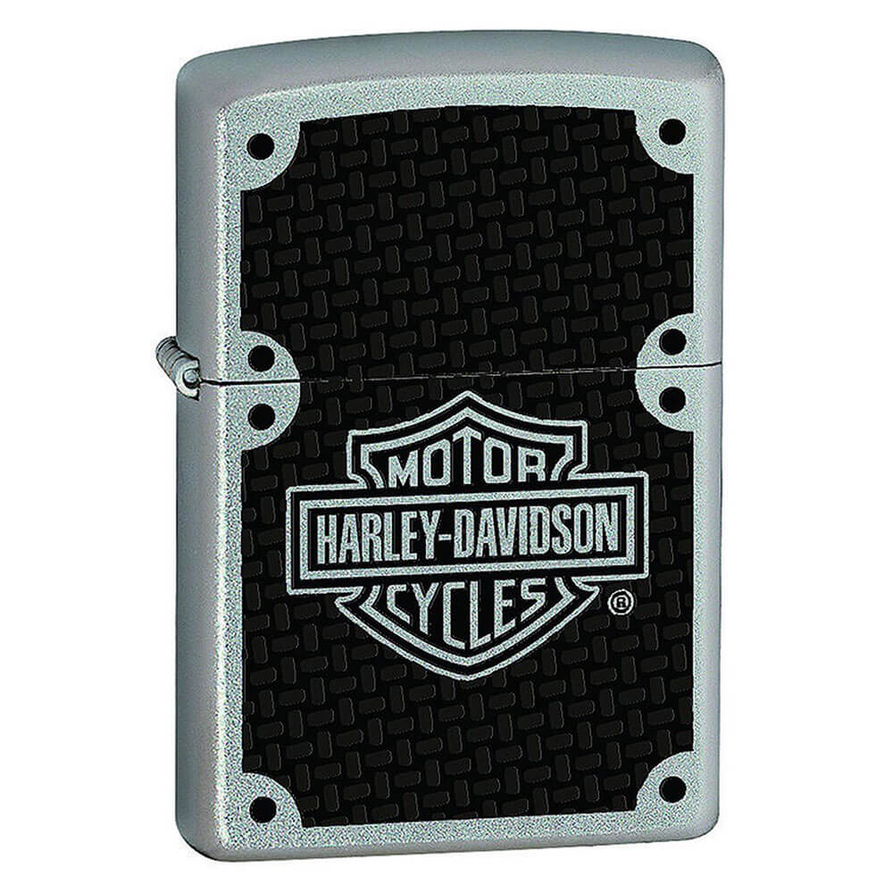 Zippo Harley Davidson Carbon Fiber Satin Chrome Lighter