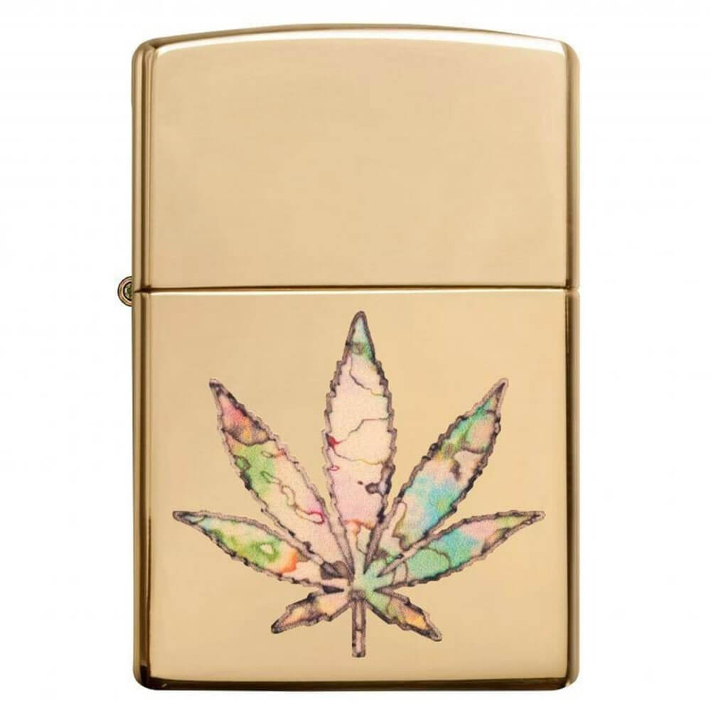 Zippo Cannabis High Polish Brass Lighter