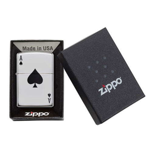 Zippo Lucky Ace High Polished Chrome Lighter