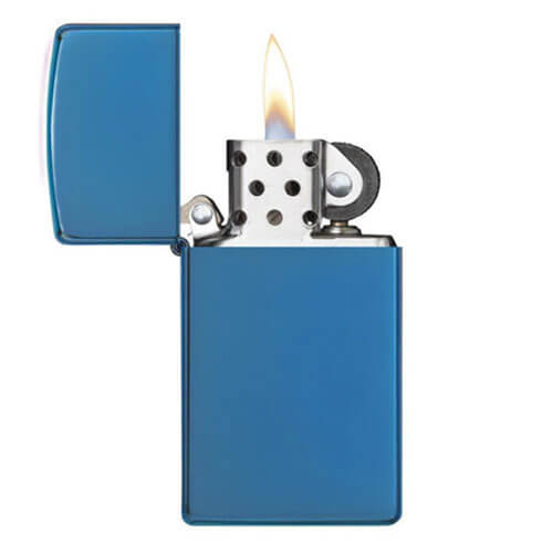 Zippo High Polished Slim Lighter (Blue)