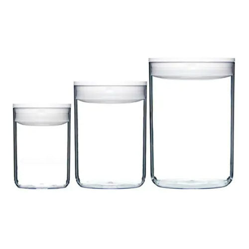 ClickClack Pantry Round Container 3pcs (White)