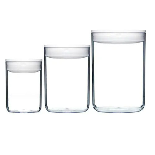 ClickClack Pantry Round Container 3pcs (White)