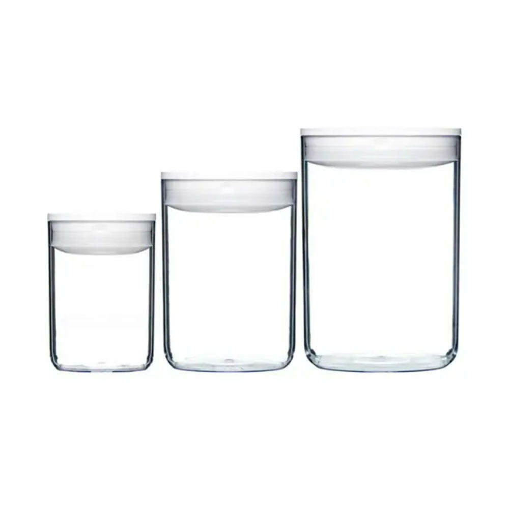 ClickClack Pantry Round Container 3pcs (White)