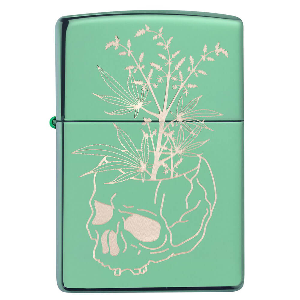 Zippo High Polish Finish Skull Design Lighter