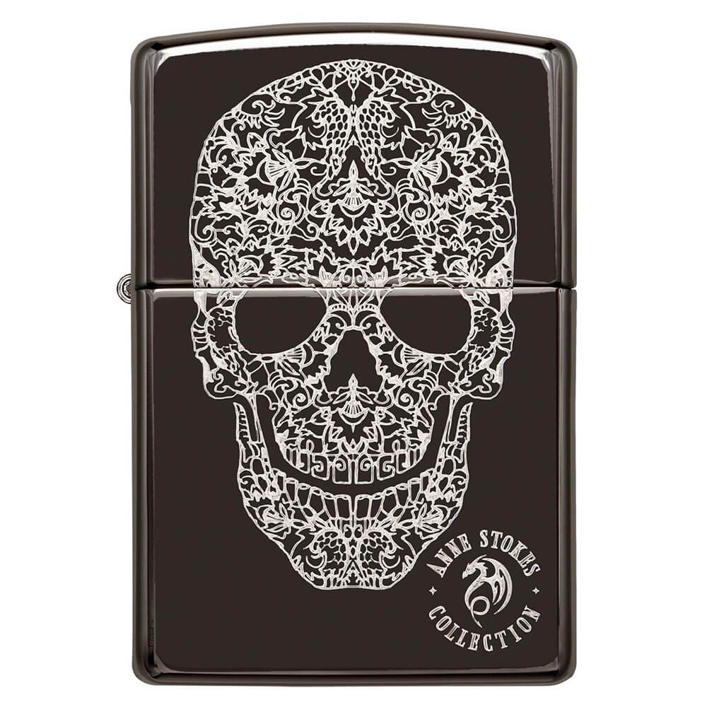 Zippo High Polish Finish Skull Design Lighter