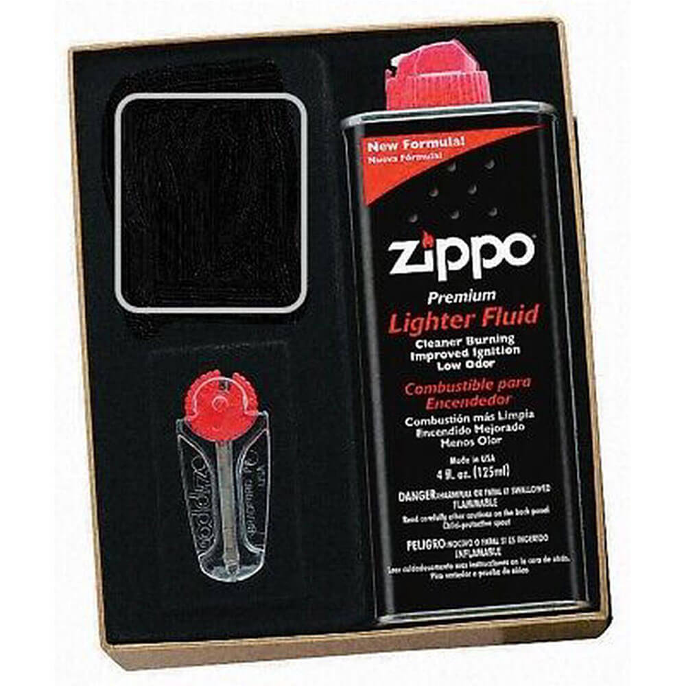 Zippo Gift Kit with Fluid Flints and Empty Lighter Slot