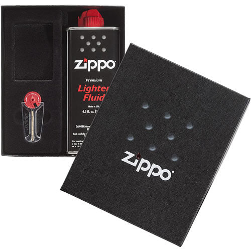 Zippo Gift Kit with Fluid Flints and Empty Lighter Slot