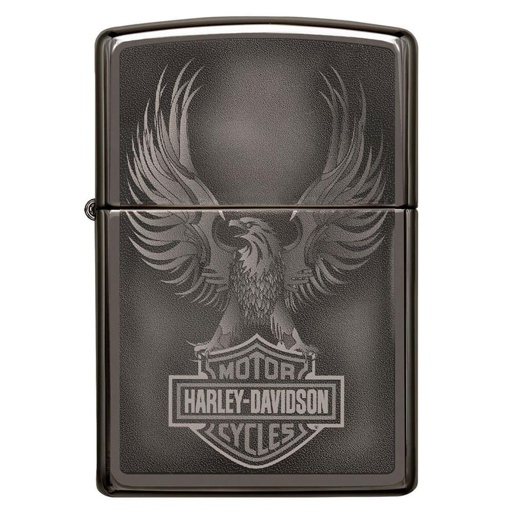 Zippo Harley Davidson Ice Eagle Logo Lighter (Black)