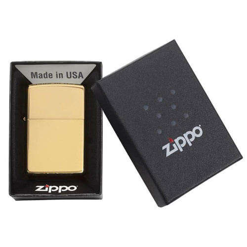 Zippo High Polish Brass Chrome Vintage Lighter