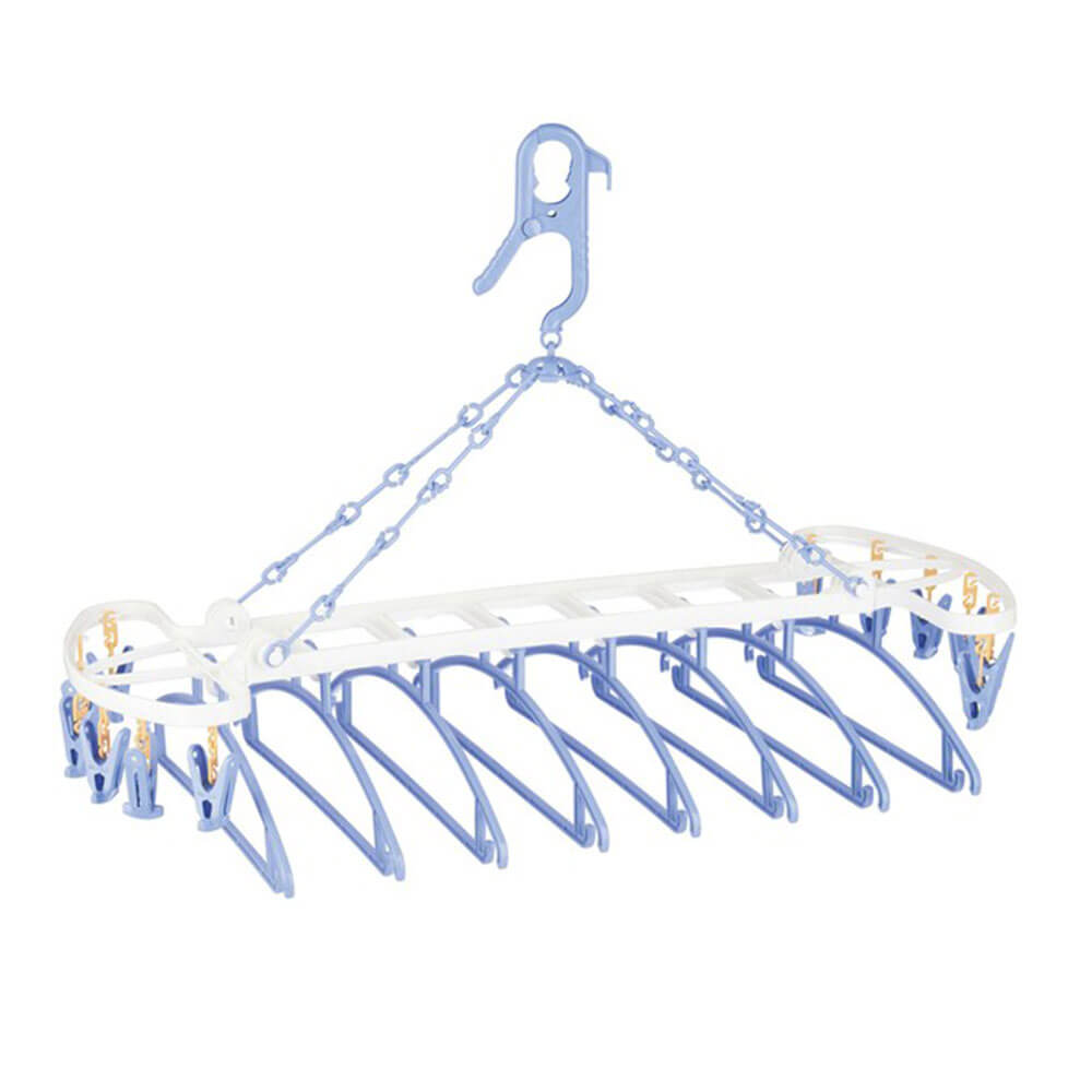 Portable Clothes Hangers with 12 Peg Clips