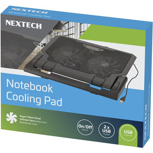 Nextech Dual Fan Cooling Pad for Notepads USB