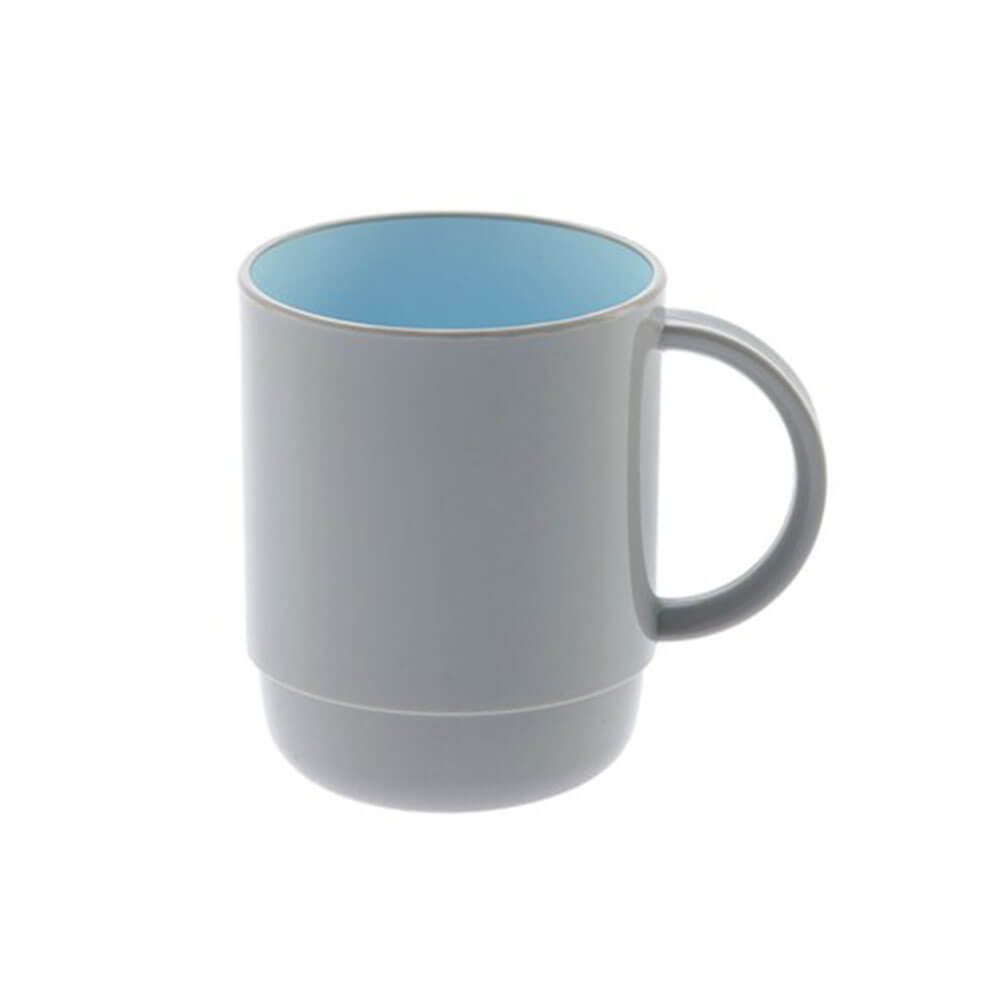 450ml Grey and Blue Plastic Mug Blu/Gry