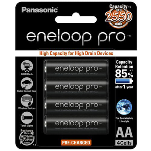 Panasonic Eneloop Pro AA Battery 4pk (Ni-MH 1.2V 2450mAH)