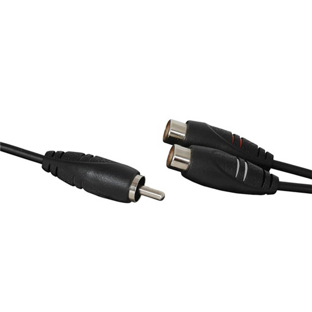Single RCA plug to 2 RCA Socket Audio Lead (30cm Splitter)