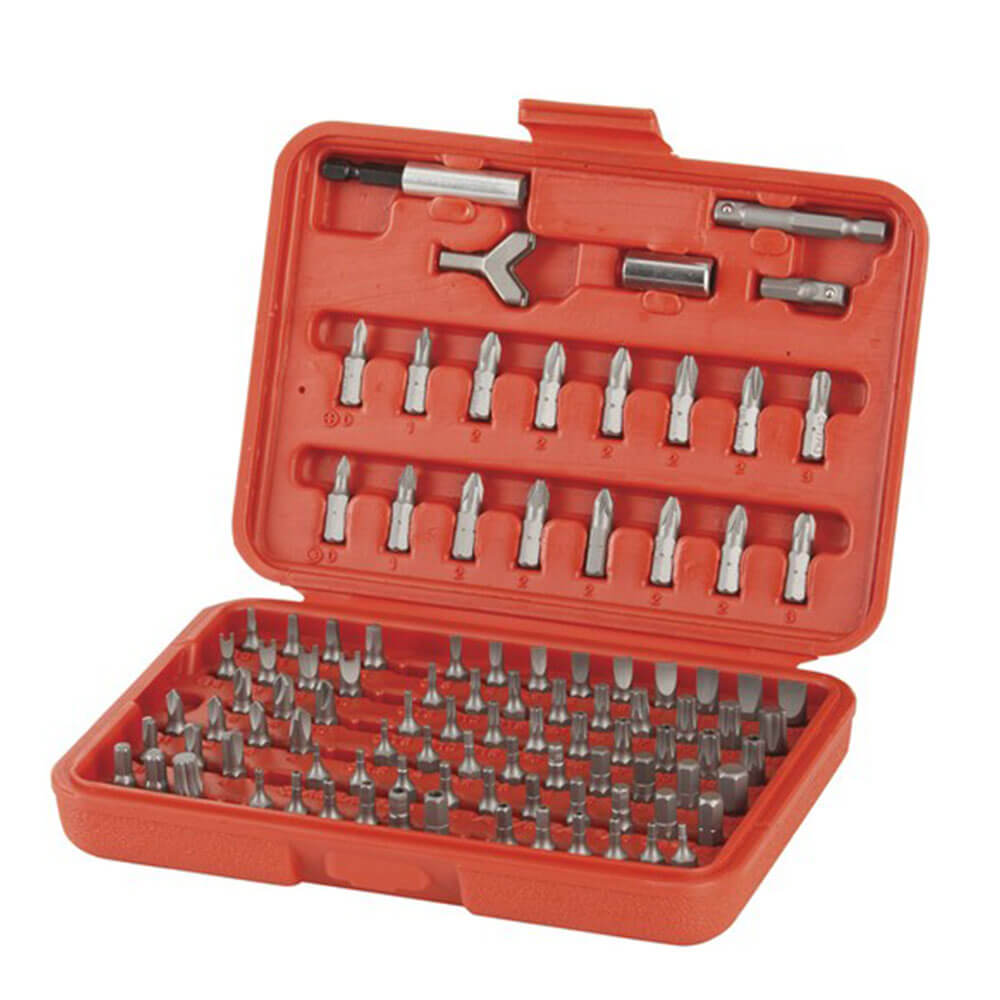 100 Piece Driver Bit Set with Red Case
