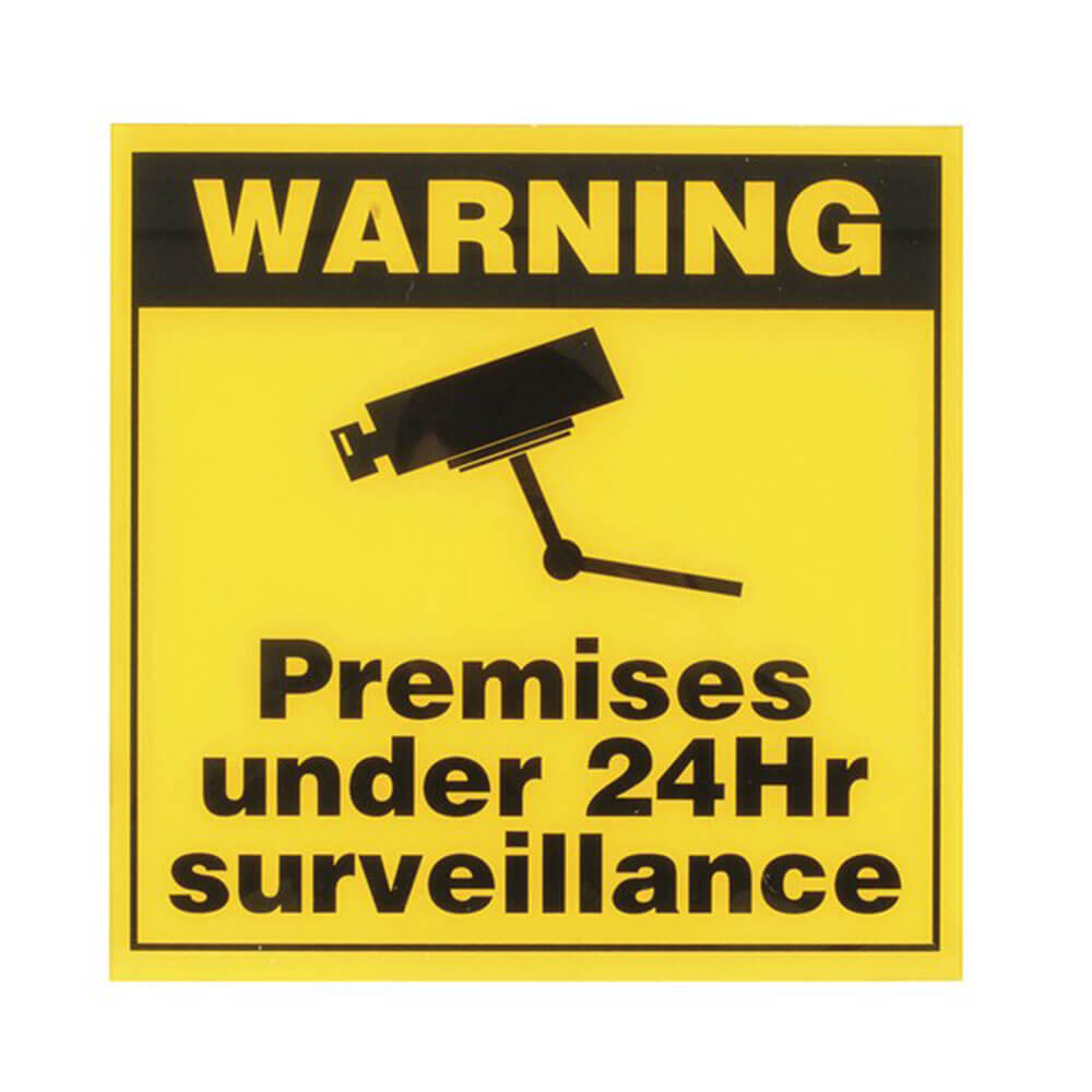 Surveillance Warning Sign Yellow (300 x 300mm)