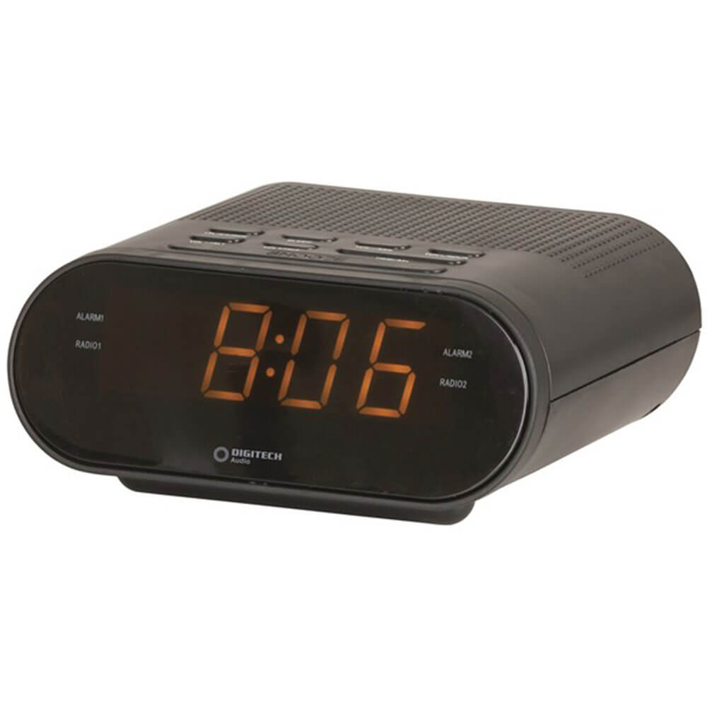 Compact Portable 240V LED Alarm Clock with AM/FM Radio