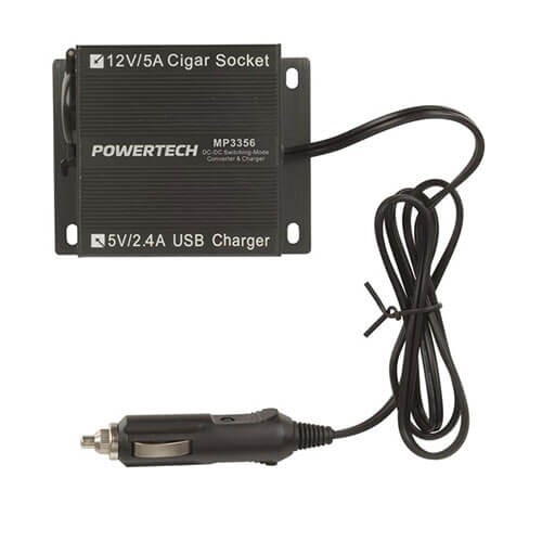 Converter Car Lighter w/ USB Charge (5A 24V-12V DC-DC)