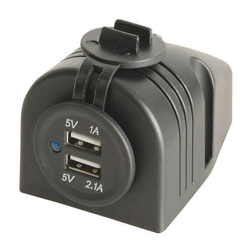 Twin USB Port Panel Surface Mount Converter (5V 1A/2.1A)