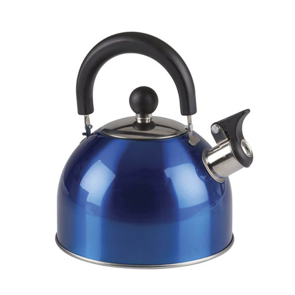 Blue Stainless Steel Whistling Stove Top Kettle 2L