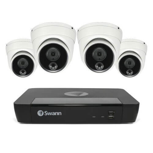 Swann 8CH 4K NVR Kit with 4x 4K PIR Dome Cameras