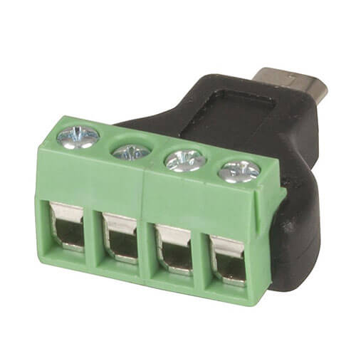 USB 2.0 Micro B Plug to 4-Way Screw Header Adaptor