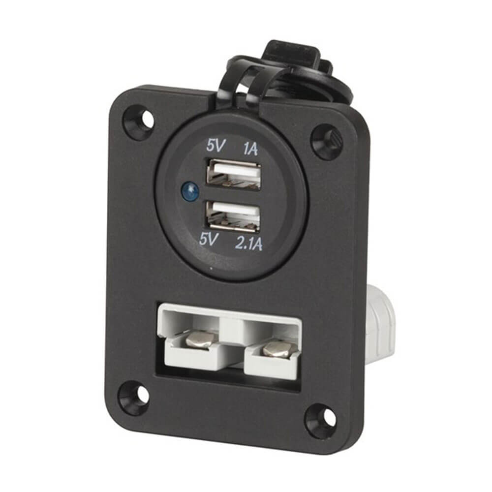 Panel Mount with 2 Pole anderson SB50 and USB Socket