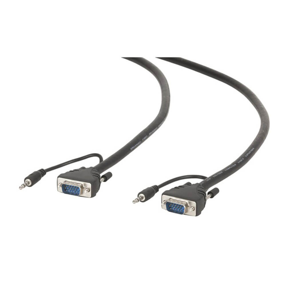 VGA Monitor Cable with 3.5mm Audio Plug 1.8m