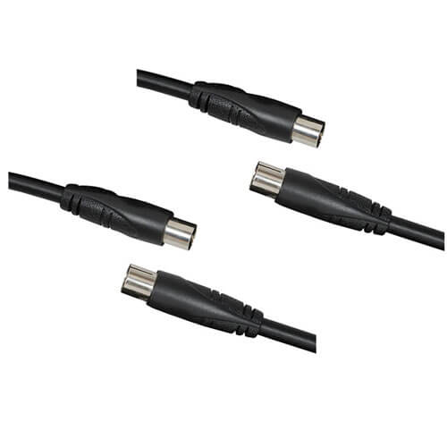 TV Coaxial Plug to Socket Cable (Black)