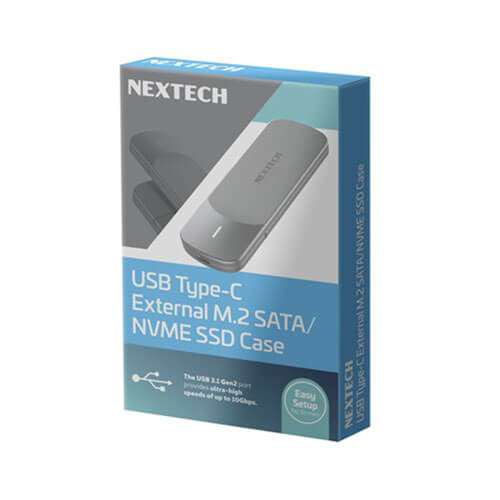 Nextech USB Type-C External M2 SATA or NVME SSD Case