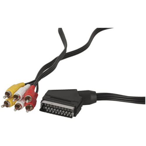 Scart Plug to 6 RCA Plugs Audio Visual Cable (1.5m)