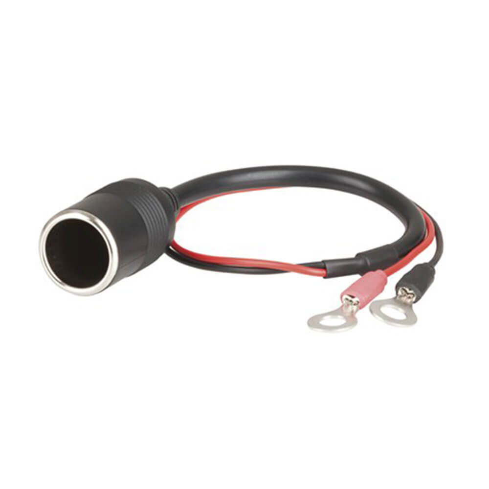 15A Cigarette Socket to 8mm Eye Terminal (Red and Black)