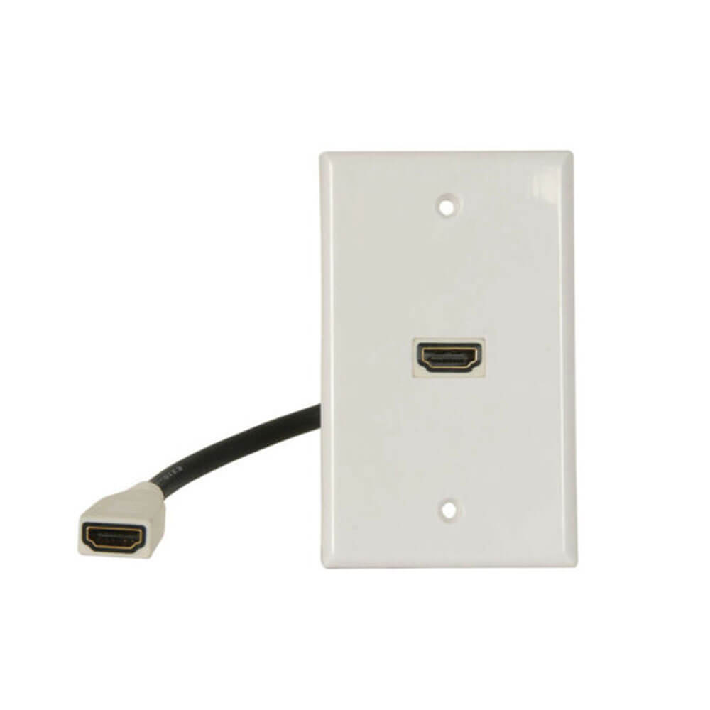 HDMI 2.0 Wall Plate with Flylead (White)