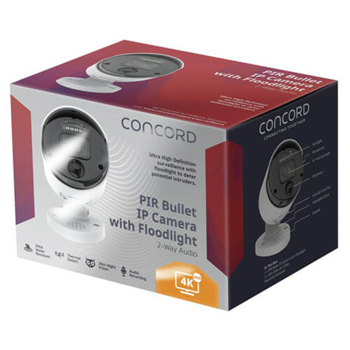 Concord PIR Bullet IP Camera with Floodlight 4K