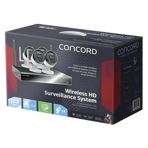 Concord Wireless HD Surveillance System 1080p (4 Cameras)
