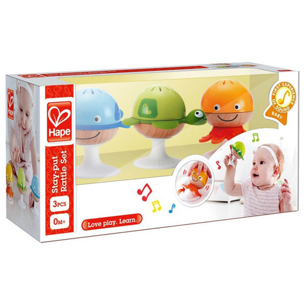 Hape Stay-Put Rattle Set Wooden Toys Game