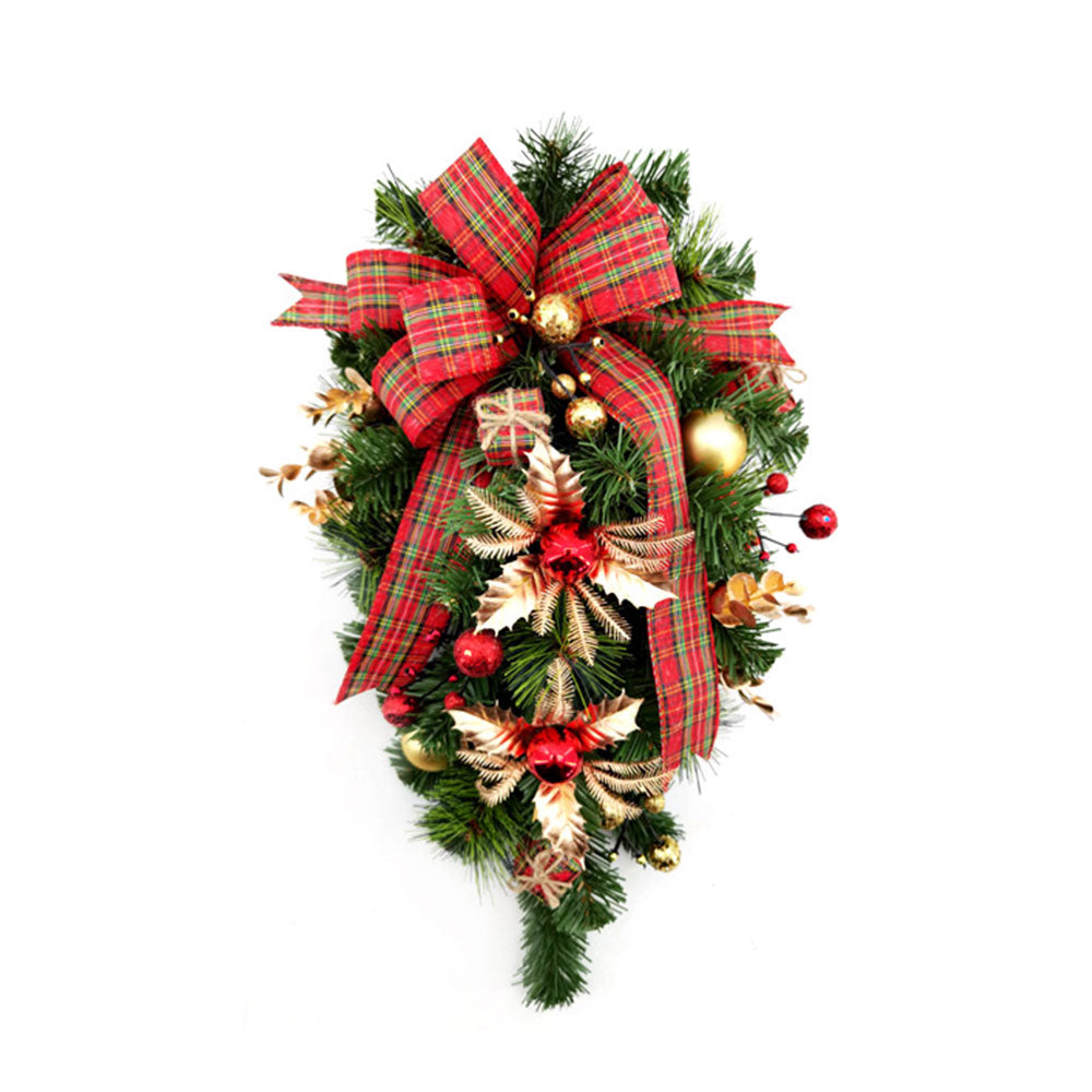 Fancy Christmas Teardrop Wreath with Ribbon