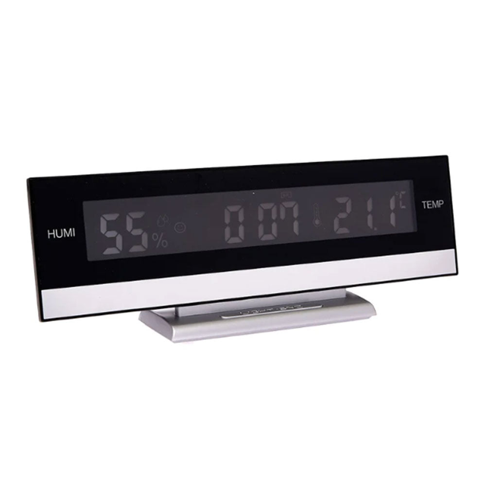 Panel LED Indoor Climate Alarm Clock 25cm