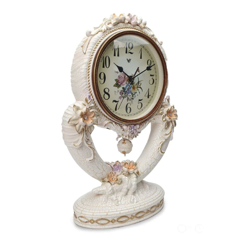 Luxurious Classical White Pendulum Table Clock