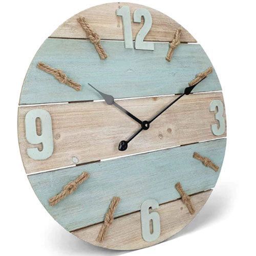 Round Timber Panel Wall Clock (60x60x2.5cm)
