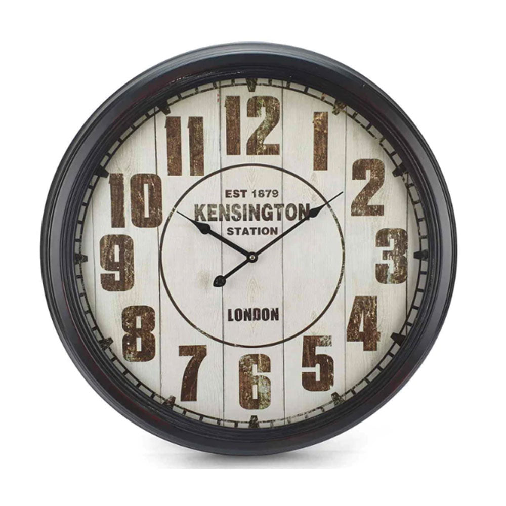 Kensington Station Extra Large Vintage Metal Wall Clock
