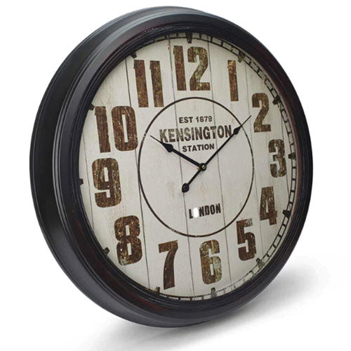 Kensington Station Extra Large Vintage Metal Wall Clock