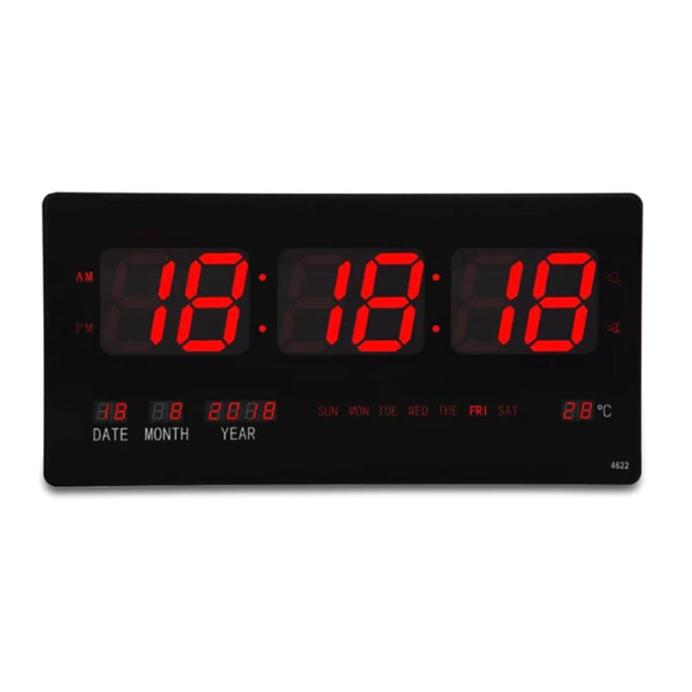LED Calendar and Temperature Wall Clock