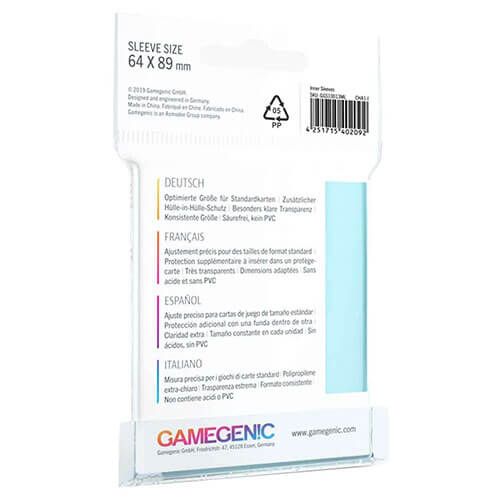 Gamegenic Inner Card Sleeves (64mm x 89mm 100's)