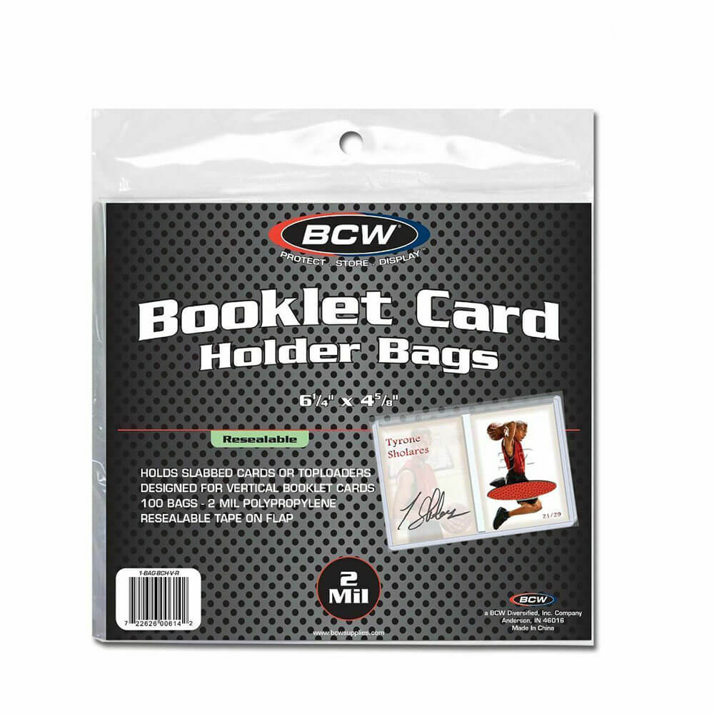 BCW Booklet Card Holder Resealable Bag (Vertical)