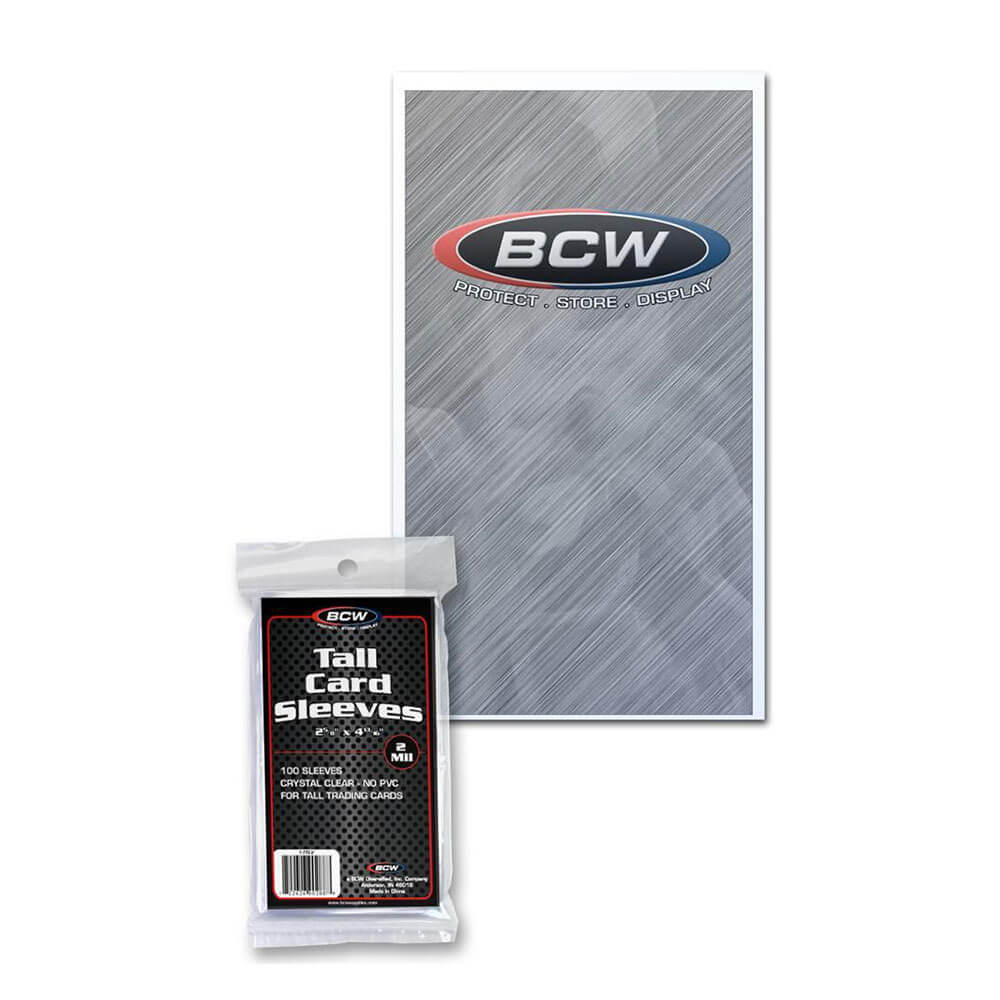 BCW Deck Protectors Tall Cards Clear (100 Per Pack)