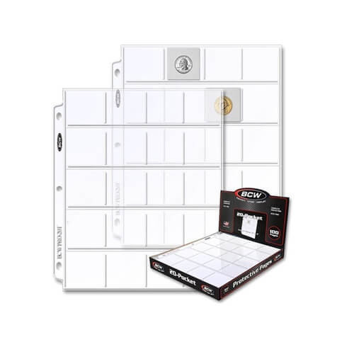 BCW 20 Pocket Protective Pages (100 Per Box)
