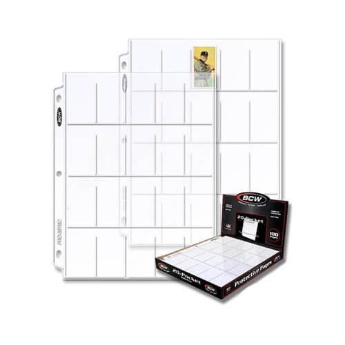 BCW 20 Pocket Protective Pages (100 Per Box)