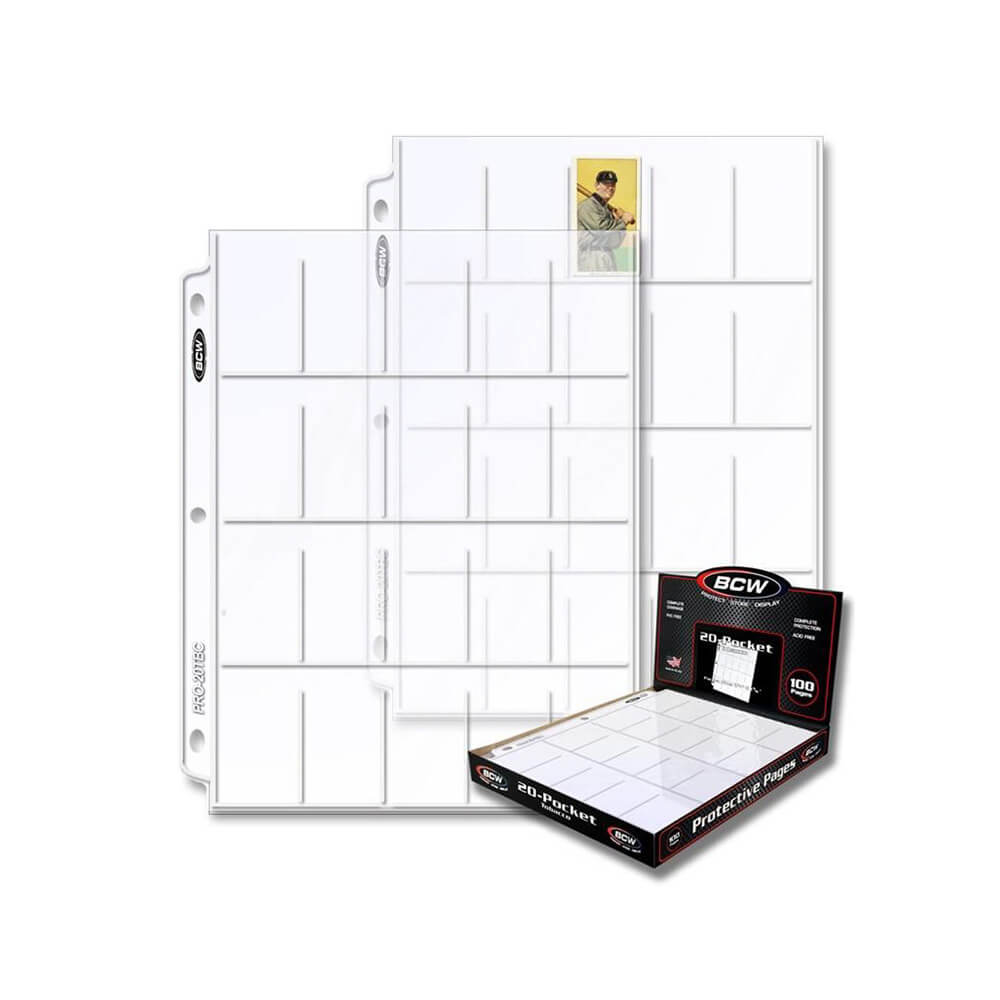 BCW 20 Pocket Protective Pages (100 Per Box)