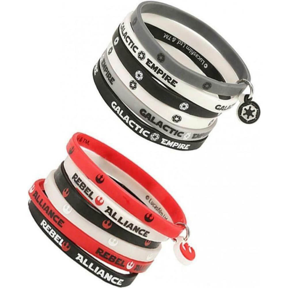 Star Wars x6 Empire/Rebel Rubber Wristband